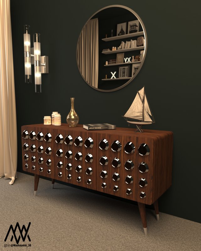 consull with miror 2 3D Model .c4d .max .obj .3ds .fbx .stl .blend 