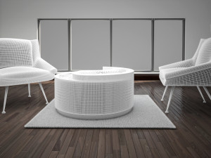 modern table and chair-21 3D Model