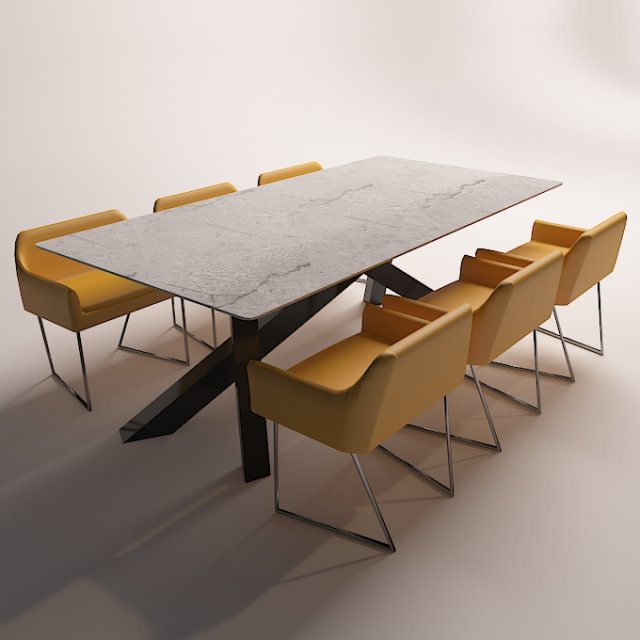 modern dinning table 3 Model 3D .c4d .max .obj .3ds .fbx .stl .blend 