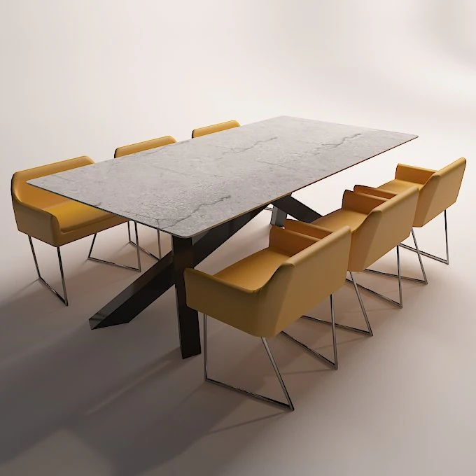 modern dinning table 3 3D Model .c4d .max .obj .3ds .fbx .stl .blend 