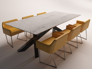 modern dinning table 3 3D Model