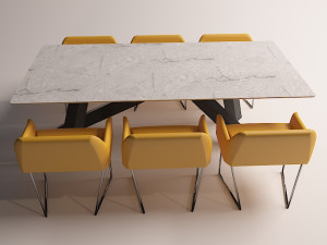modern dinning table 3 Model 3D