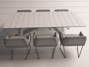 modern dinning table 3 Model 3D