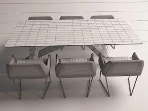 modern dinning table 3 3D Model