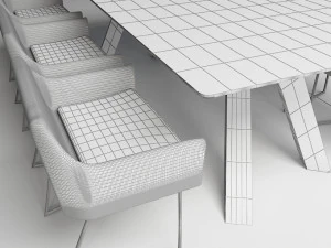 modern dinning table 3 3D Model