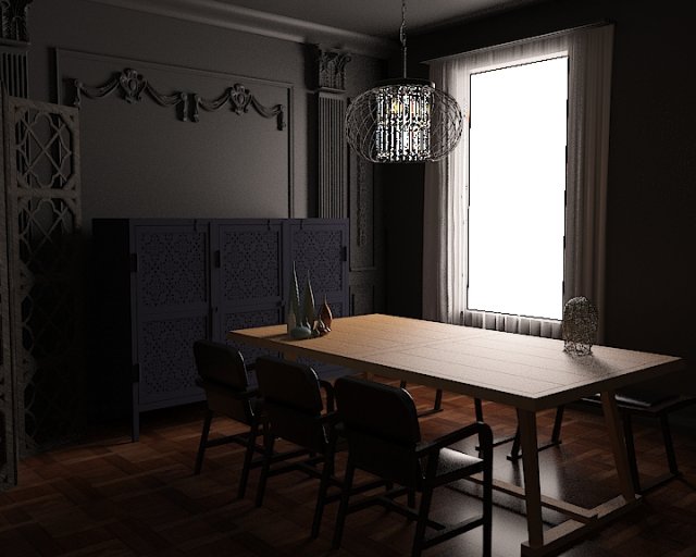 dinning table 4 Model 3D .c4d .max .obj .3ds .fbx .stl .blend 