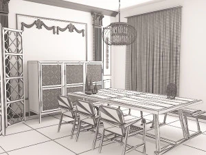 eettafel 4 3D Model