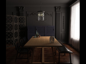 dinning table 4 Model 3D