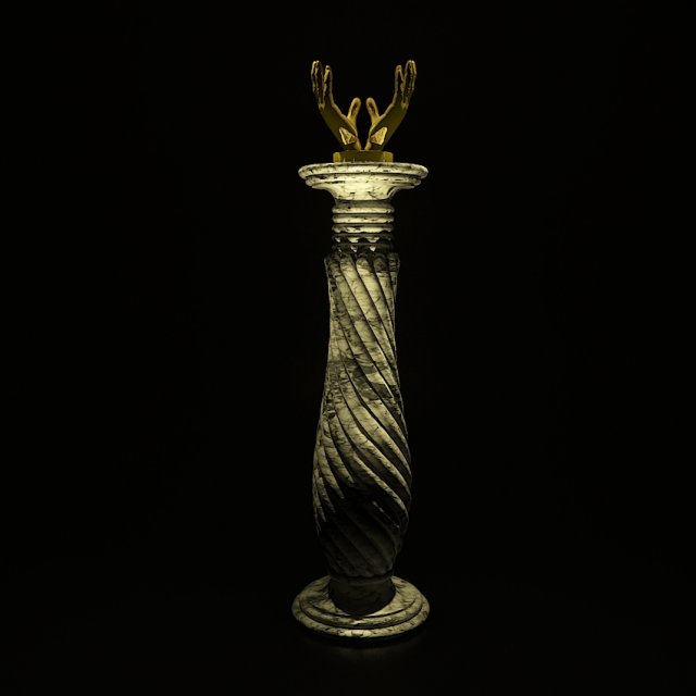 golden hand statue 10 3D Model .c4d .max .obj .3ds .fbx .stl .blend