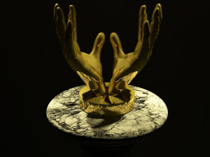 golden hand statue 10 3D Model