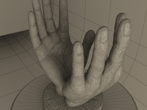 golden hand statue 10 3D Model