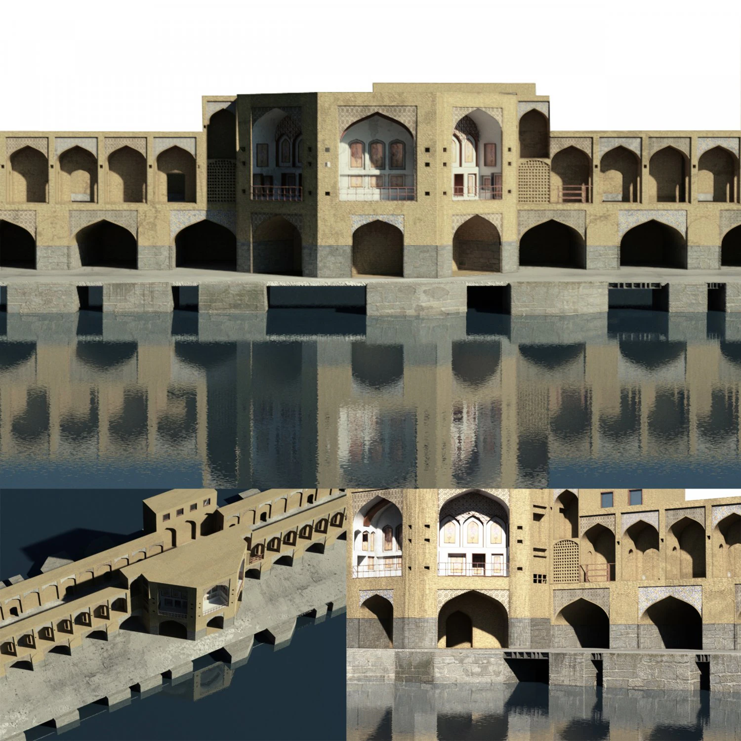 khaju bridge-32 3D Model .c4d .max .obj .3ds .fbx .stl .blend 