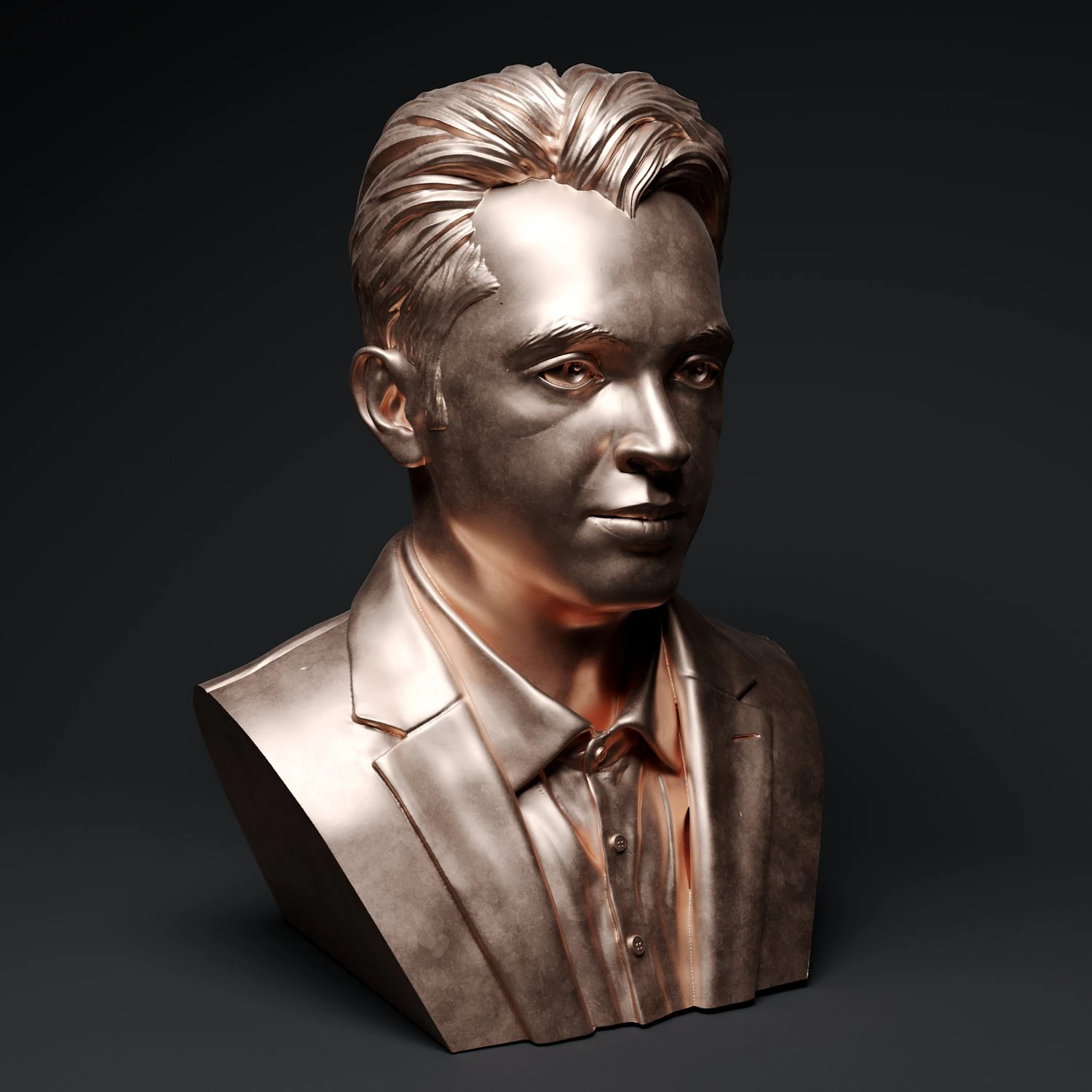 rose gold man sculpture-39 3D Model .c4d .max .obj .3ds .fbx .stl .blend 