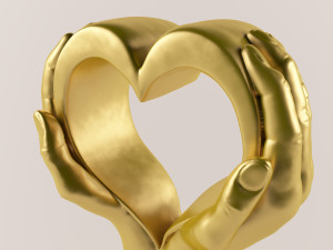 golden handheart-42 3D Modell
