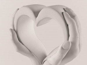golden handheart-42 3D Modell