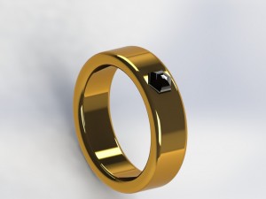 gold and diamond ring 3D मॉडल