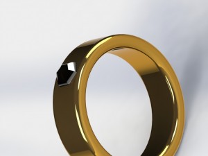 gold and diamond ring Model 3D