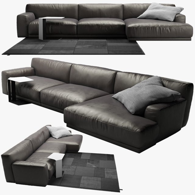 poliform paris seoul sofa 2 3D Model .c4d .max .obj .3ds .fbx .stl .blend 