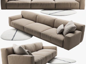 sofá poliform paris seul 3 Modelo 3D