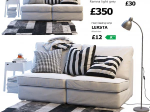 canap&eacute; 2 places ikea kivik Modèle 3D