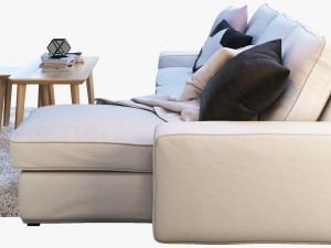 ikea kivik two-seat sofa with chaise longue 3D Model