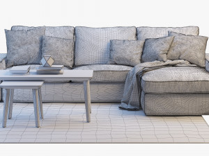 ikea kivik two-seat sofa with chaise longue 3D Model