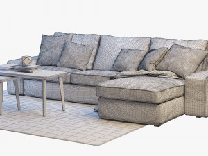 ikea kivik two-seat sofa with chaise longue 3D Model