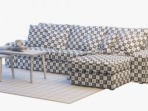 ikea kivik two-seat sofa with chaise longue 3D Model