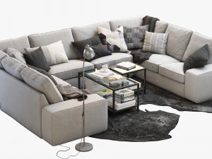 ikea kivik u-shaped sofa 3D Model