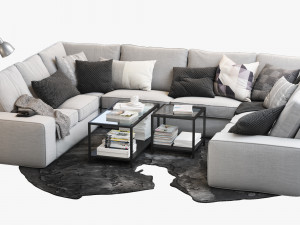 ikea kivik u-shaped sofa Modelo 3D