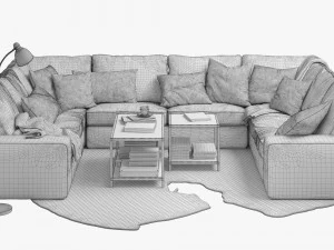 ikea kivik u-shaped sofa 3D Model