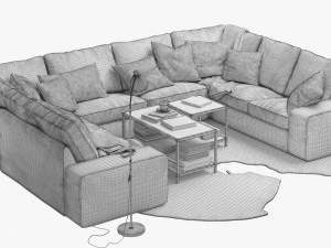 ikea kivik u-shaped sofa 3D Model