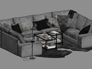 ikea kivik u-shaped sofa Modelo 3D