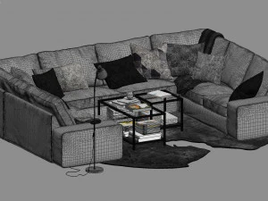 ikea kivik u-shaped sofa 3D Model