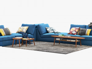 ikea kivik corner modular sofa 3D Model