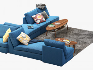 ikea kivik corner modular sofa 3D Model
