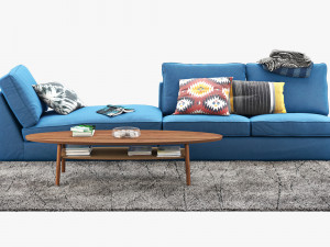 ikea kivik corner modular sofa 3D Model
