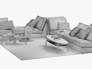 ikea kivik corner modular sofa 3D Model