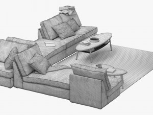 ikea kivik corner modular sofa 3D Model