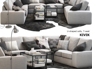 ikea kivik 6 sofas set 3D Модель