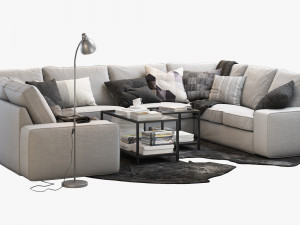 ikea kivik 6 sofas set 3D Модель