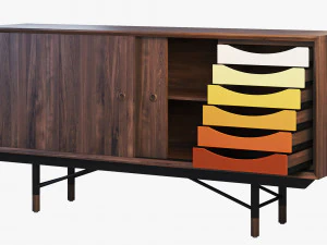 1955 sideboard 3 options 3D Model