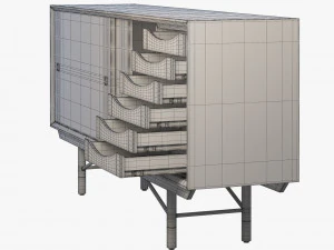 1955 sideboard 3 options 3D Model
