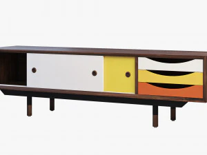 1955 tv cabinet 3 options 3D Model