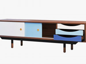 1955 tv cabinet 3 options 3D Model