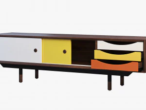 1955 tv cabinet 3 options 3D Model