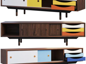 1955 tv cabinet 3 options 3D Model