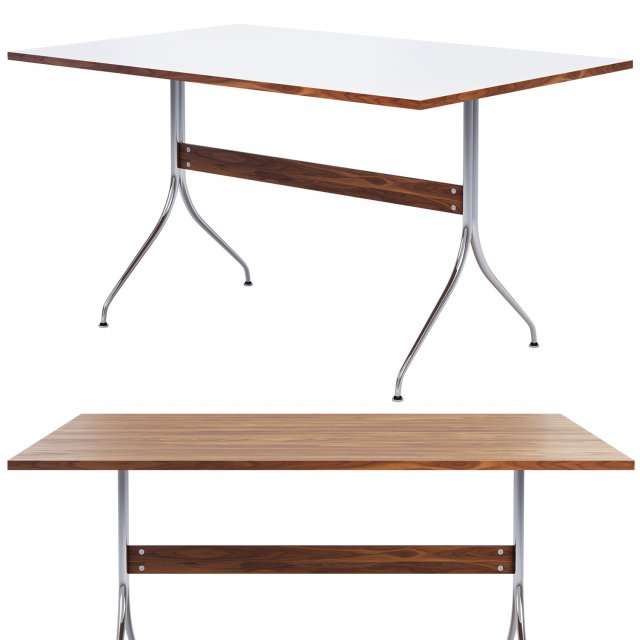 nelson swag leg rectangular work table 3D Model .c4d .max .obj .3ds .fbx .stl .blend 