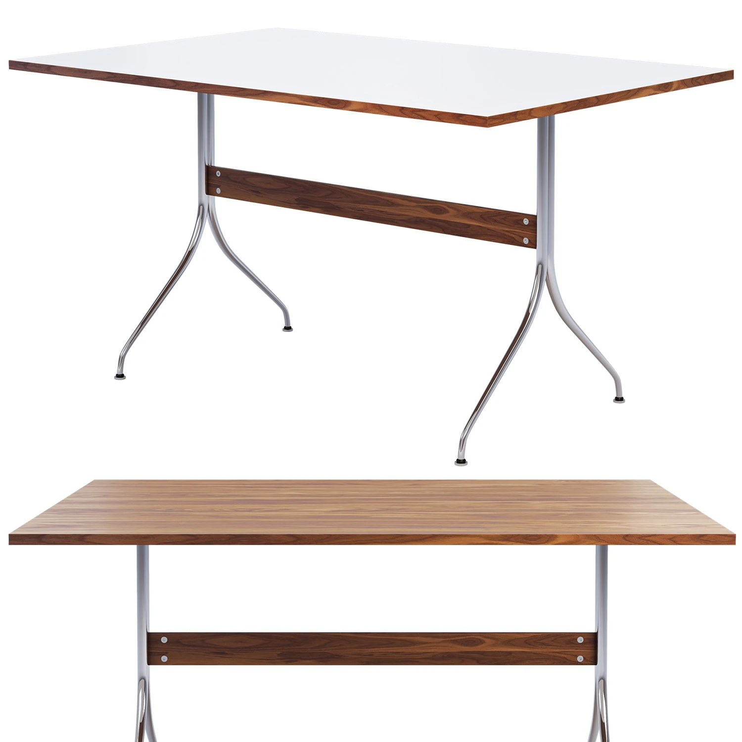 nelson swag leg rectangular work table 3D Model .c4d .max .obj .3ds .fbx .stl .blend 