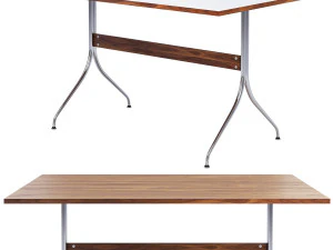 Rechteckiger Arbeitstisch mit Nelson Swag-Beinen 3D Modell